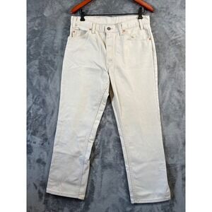 Vintage Levis 517 Jeans Mens 34x30 (32x29) Beige Bootcut Black Gold Tab 90s USA